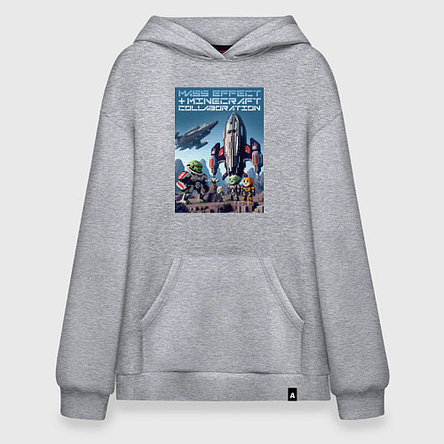 Худи оверсайз Minecraft and Mass effect - ai art collaboration / Меланж – фото 1