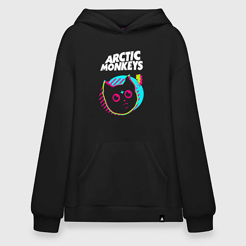 Худи оверсайз Arctic Monkeys rock star cat / Черный – фото 1