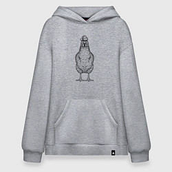 Толстовка-худи оверсайз Петушок новогодний, цвет: меланж