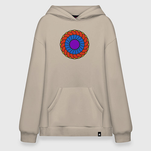 Худи оверсайз Колесо геометрии / Миндальный – фото 1