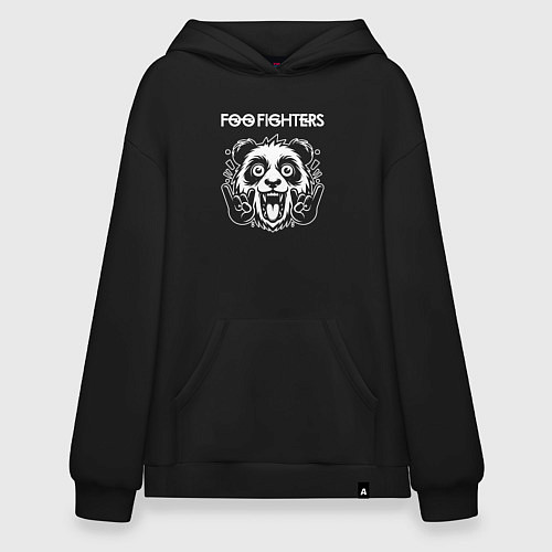 Худи оверсайз Foo Fighters rock panda / Черный – фото 1