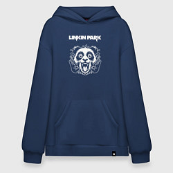 Толстовка-худи оверсайз Linkin Park rock panda, цвет: тёмно-синий