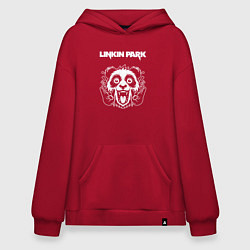 Толстовка-худи оверсайз Linkin Park rock panda, цвет: красный
