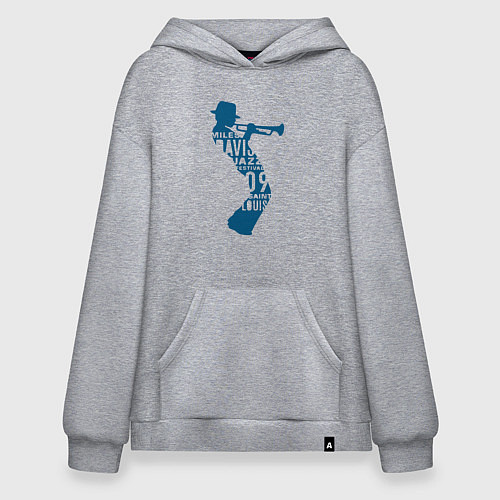 Худи оверсайз Miles Davis jazz / Меланж – фото 1