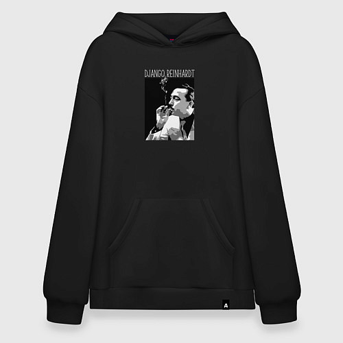 Худи оверсайз Django Reinhardt legendary jazz guitarist / Черный – фото 1