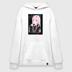 Толстовка-худи оверсайз Zero Two is darling, цвет: белый