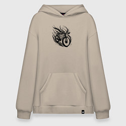 Толстовка-худи оверсайз Поток движения, цвет: миндальный