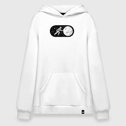 Толстовка-худи оверсайз Режим космоса включен, цвет: белый