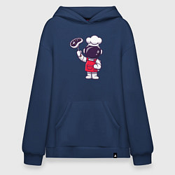 Толстовка-худи оверсайз Повар космонавт, цвет: тёмно-синий