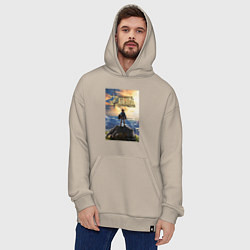 Толстовка-худи оверсайз Легенда о зельде - Линк, цвет: миндальный — фото 2