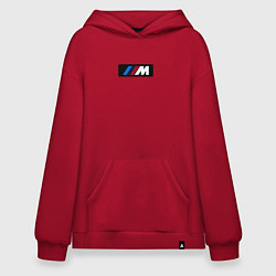 Толстовка-худи оверсайз BMW logo sport steel, цвет: красный