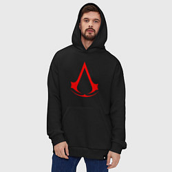 Толстовка-худи оверсайз Red logo of assassins, цвет: черный — фото 2