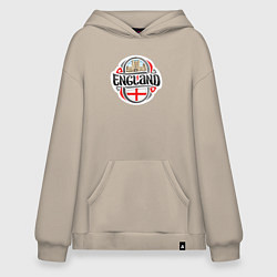 Толстовка-худи оверсайз England counry, цвет: миндальный