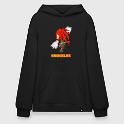 Толстовка-худи оверсайз Knuckles ехидна из соника, цвет: черный