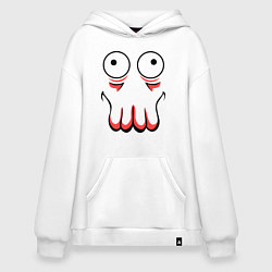 Толстовка-худи оверсайз John Zoidberg Face, цвет: белый