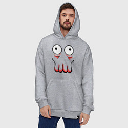 Толстовка-худи оверсайз John Zoidberg Face, цвет: меланж — фото 2