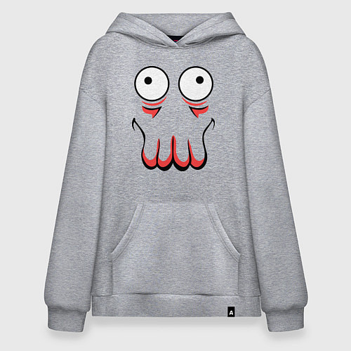 Худи оверсайз John Zoidberg Face / Меланж – фото 1