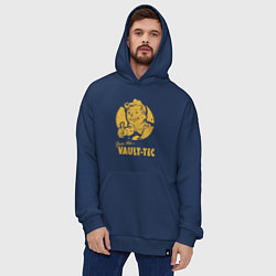 Толстовка-худи оверсайз Vault boy like print, цвет: тёмно-синий — фото 2