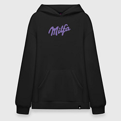 Толстовка-худи оверсайз Milfa в стиле milka, цвет: черный