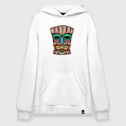 Толстовка-худи оверсайз Tiki face, цвет: белый