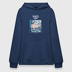 Толстовка-худи оверсайз White Lies - Big TV new merch, цвет: тёмно-синий