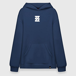 Толстовка-худи оверсайз Zenless Zone Zero logotype, цвет: тёмно-синий