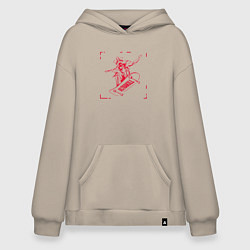 Толстовка-худи оверсайз Ultrakill Gabriel on a skateboard, цвет: миндальный