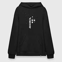 Толстовка-худи оверсайз Тардис в звёздах, цвет: черный