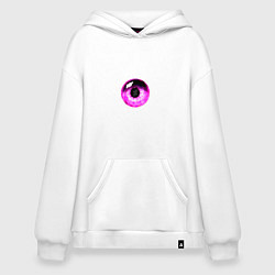 Толстовка-худи оверсайз Фиолетовый глаз, цвет: белый