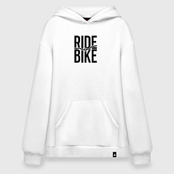 Толстовка-худи оверсайз Black ride bike, цвет: белый