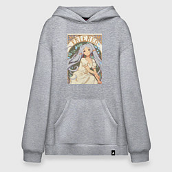 Толстовка-худи оверсайз Провожающая в последний путь Фрирен эльф, цвет: меланж