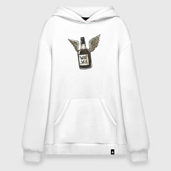 Толстовка-худи оверсайз Крылатый виски, цвет: белый