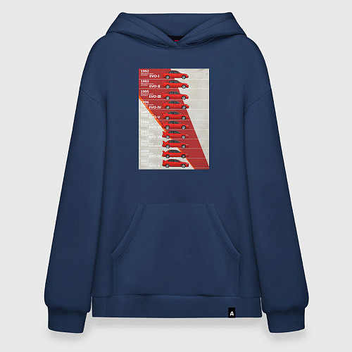 Худи оверсайз Mitsubishi Lancer Evolution / Тёмно-синий – фото 1