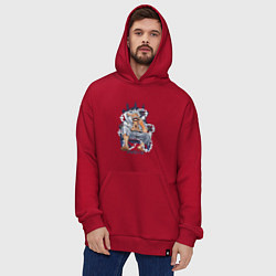 Толстовка-худи оверсайз One piece дым smoke, цвет: красный — фото 2