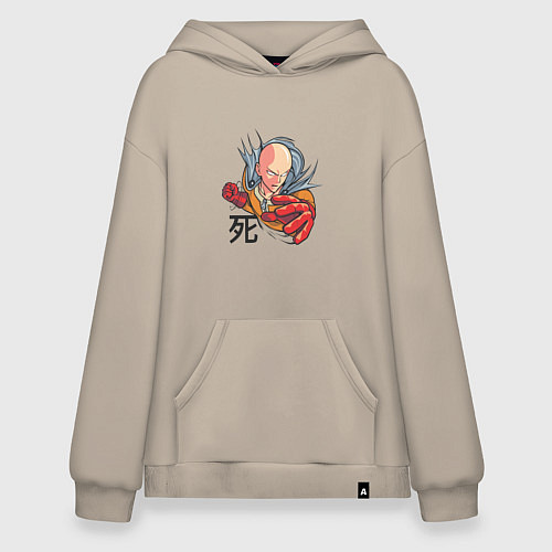 Худи оверсайз One-Punch Man главный герой / Миндальный – фото 1