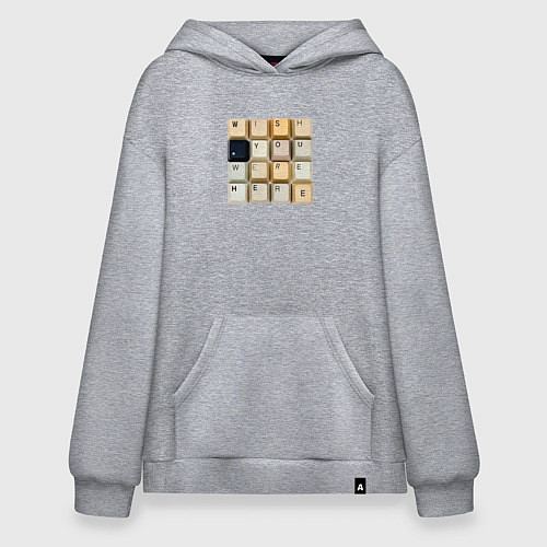 Худи оверсайз Wish you - клавиши клавиатуры / Меланж – фото 1