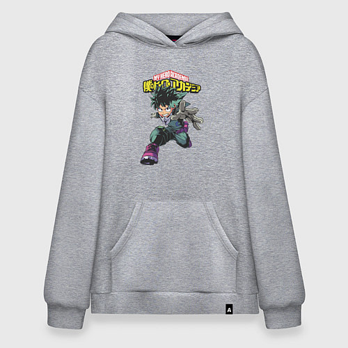 Худи оверсайз Моя геройская академия Мидория / Меланж – фото 1