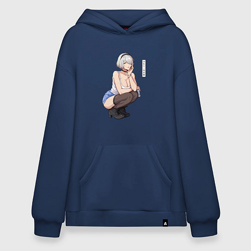 Худи оверсайз Современная 2b - Nier automata / Тёмно-синий – фото 1