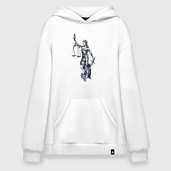 Толстовка-худи оверсайз Фемида правосудие, цвет: белый