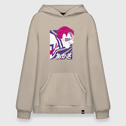 Толстовка-худи оверсайз Клинок рассекающий демонов Акадза, цвет: миндальный