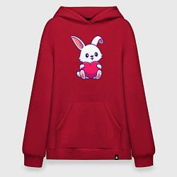 Толстовка-худи оверсайз Heart rabbit, цвет: красный