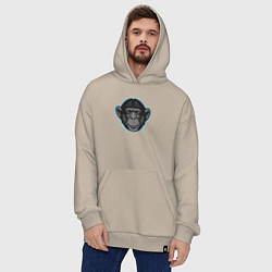 Толстовка-худи оверсайз Funny monkey, цвет: миндальный — фото 2
