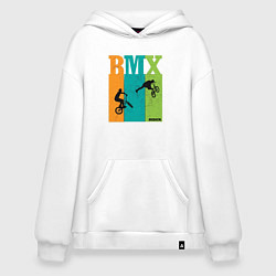 Толстовка-худи оверсайз BMX велосипед, цвет: белый