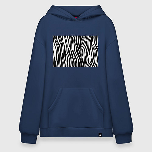 Худи оверсайз Полоски зебры / Тёмно-синий – фото 1