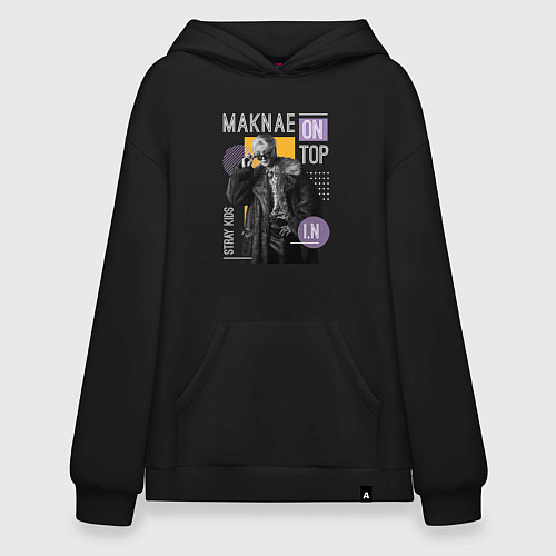 Худи оверсайз Stray kids Maknae on top IN / Черный – фото 1