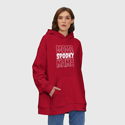 Толстовка-худи оверсайз Spooky mommy, цвет: красный — фото 2