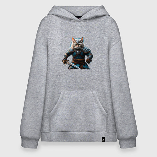 Худи оверсайз Кот викинг / Меланж – фото 1