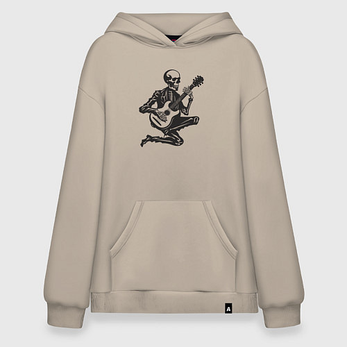 Худи оверсайз Скелетик музыкант / Миндальный – фото 1