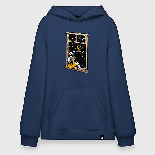 Худи оверсайз Ночной мечтатель / Тёмно-синий – фото 1