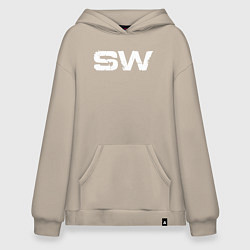 Толстовка-худи оверсайз Street Workout OldSchool White Hoodie, цвет: миндальный